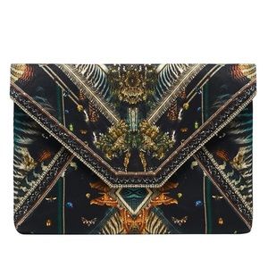 CAMILLA *Maternal Instinct* silk print embellished envelope clutch bag
